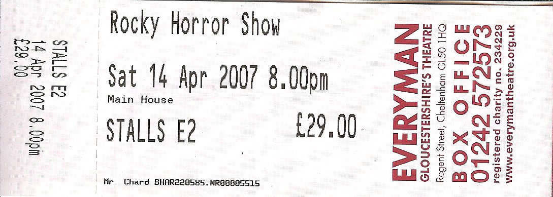 Rocky Horror Show Ticket